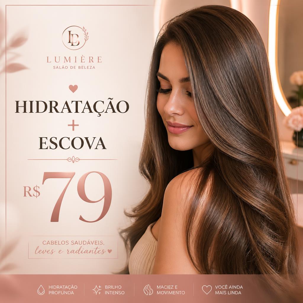 Exemplo de post de salão de beleza gerado pela IA